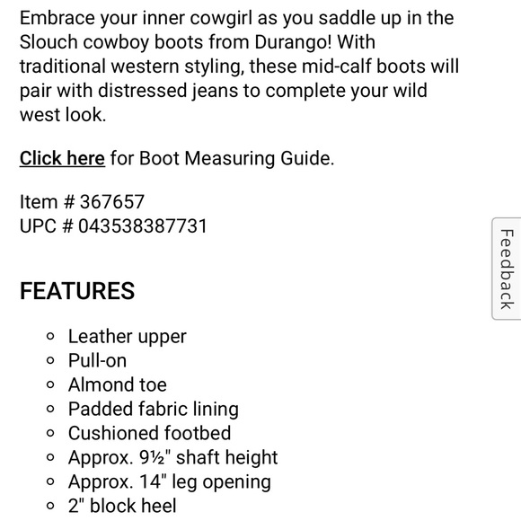 Durango slouched cowboy boots - Picture 6 of 6